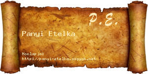 Panyi Etelka névjegykártya